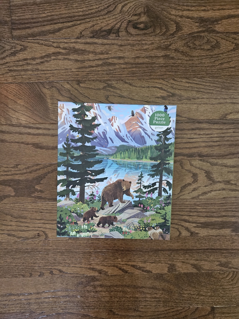 1000-Piece Valley Of The Peaks Mountain Lake Bear Puzzle Galison Puzzle